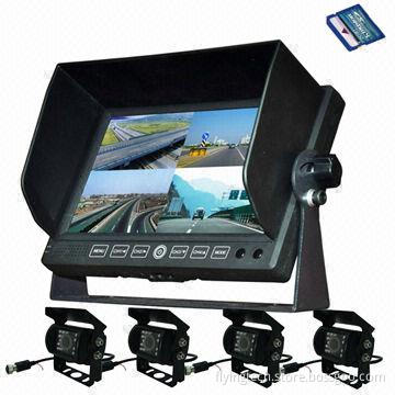 School Bus Mobile DVR Surveillance System, 7-inch Monitor with 4CH Video Record